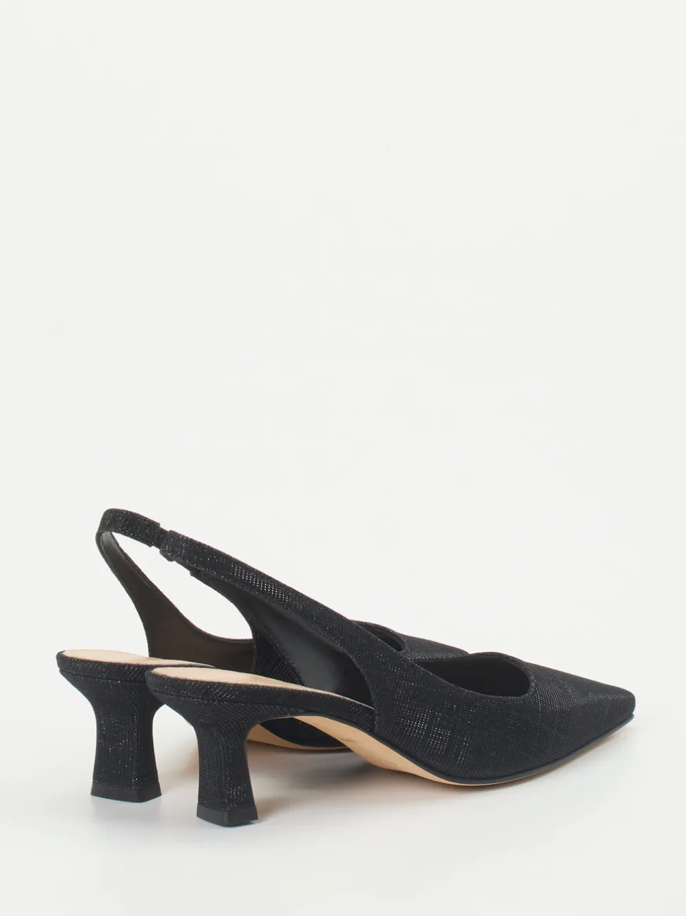 Andrea Puccini – Slingback-Pumps aus Metallicleder schwarz