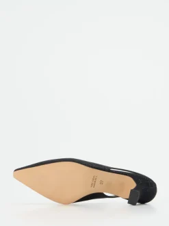 Andrea Puccini – Slingback-Pumps aus Metallicleder schwarz