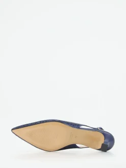 Andrea Puccini – Slingback-Pumps aus Metallicleder Blau