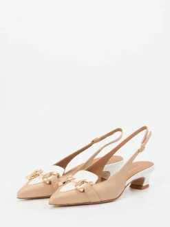 Andrea Puccini – Slingback-Pumps aus Lammleder Beige