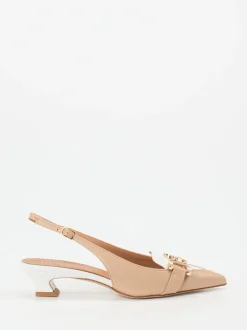 Andrea Puccini – Slingback-Pumps aus Lammleder Beige
