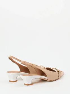 Andrea Puccini – Slingback-Pumps aus Lammleder Beige