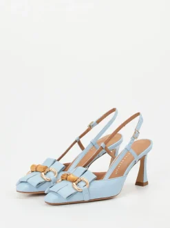 Andrea Puccini – Slingback-Pumps aus Lammleder hellblau