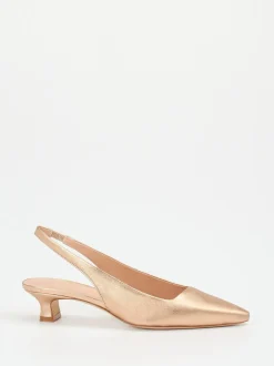 Andrea Puccini – Slingback-Pumps aus Metallicleder Roségold