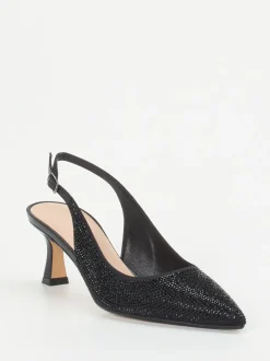 Andrea Puccini – Slingback-Pumps aus Metallicleder schwarz