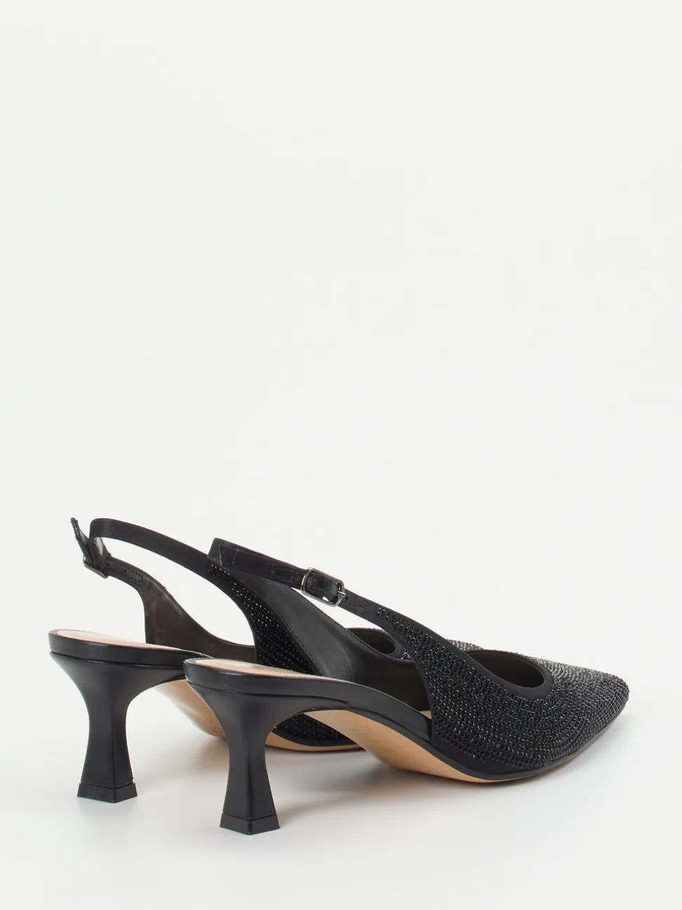 Andrea Puccini – Slingback-Pumps aus Metallicleder schwarz