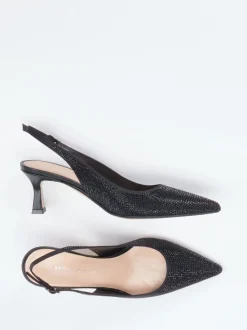 Andrea Puccini – Slingback-Pumps aus Metallicleder schwarz