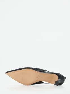 Andrea Puccini – Slingback-Pumps aus Metallicleder schwarz