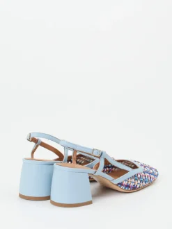 Andrea Puccini – Slingback-Pumps aus Flechtleder multicolor
