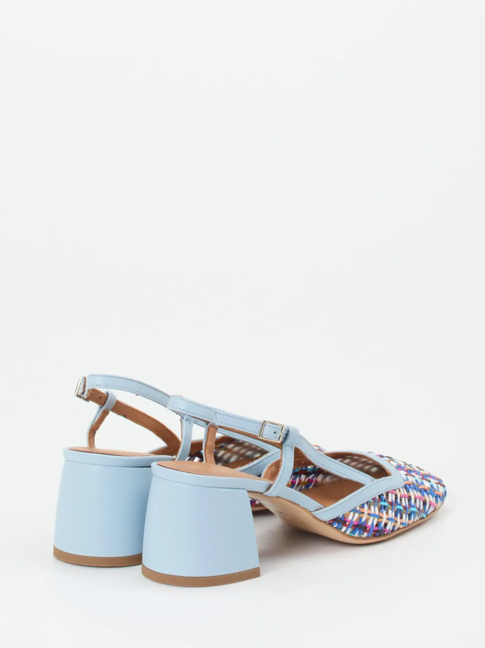 Andrea Puccini – Slingback-Pumps aus Flechtleder multicolor