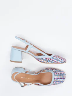 Andrea Puccini – Slingback-Pumps aus Flechtleder multicolor