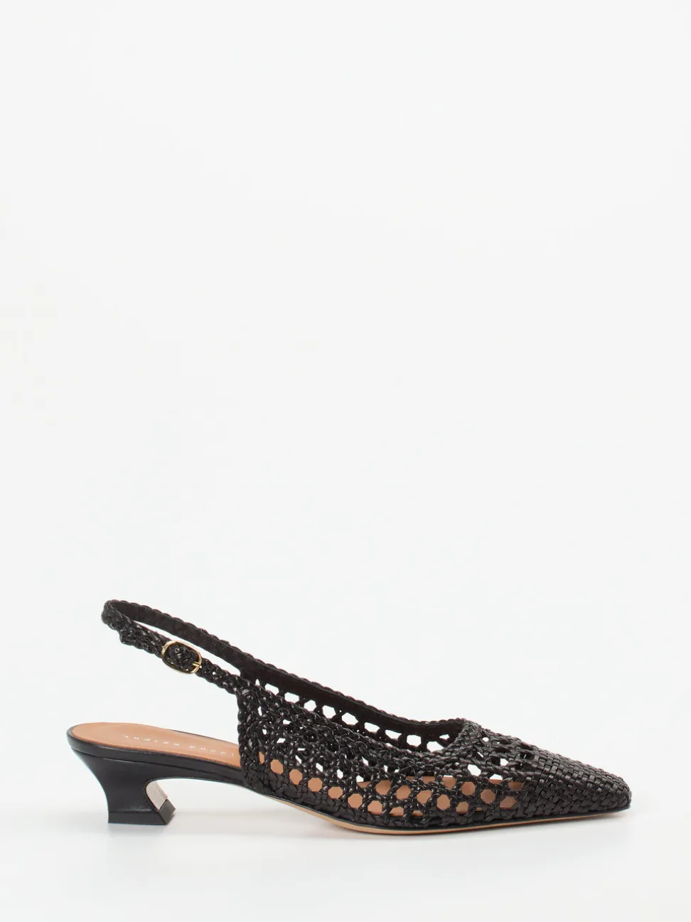 Andrea Puccini – Slingback-Pumps aus Flechtleder schwarz