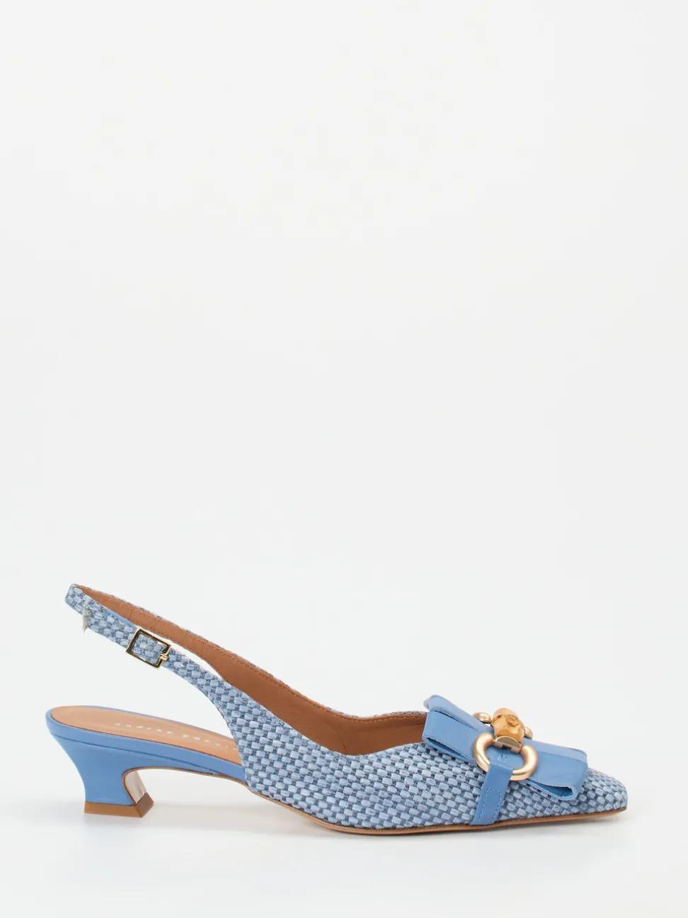 Andrea Puccini – Slingbacks aus Kalbleder geflochten hellblau