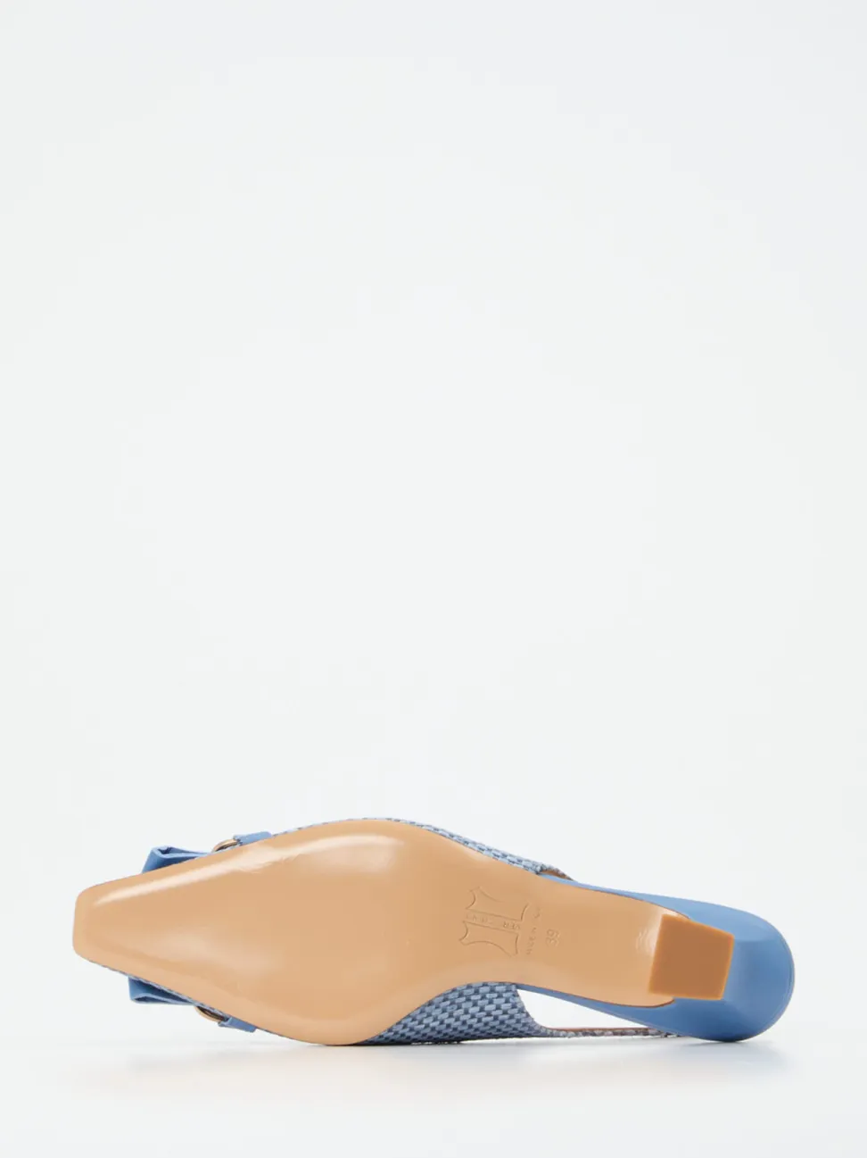 Andrea Puccini – Slingbacks aus Kalbleder geflochten hellblau