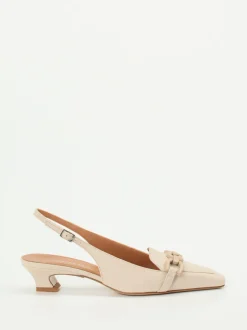 Andrea Puccini – Slingback-Pumps aus Lammleder Beige