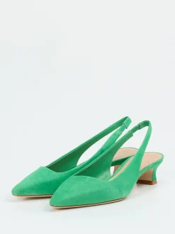 Andrea Puccini – Slingback-Pumps aus Veloursleder grün