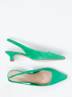 Andrea Puccini – Slingback-Pumps aus Veloursleder grün
