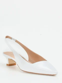 Andrea Puccini – Slingback-Pumps aus Lackleder Weiß