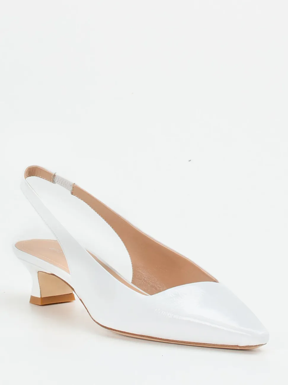 Andrea Puccini – Slingback-Pumps aus Lackleder Weiß