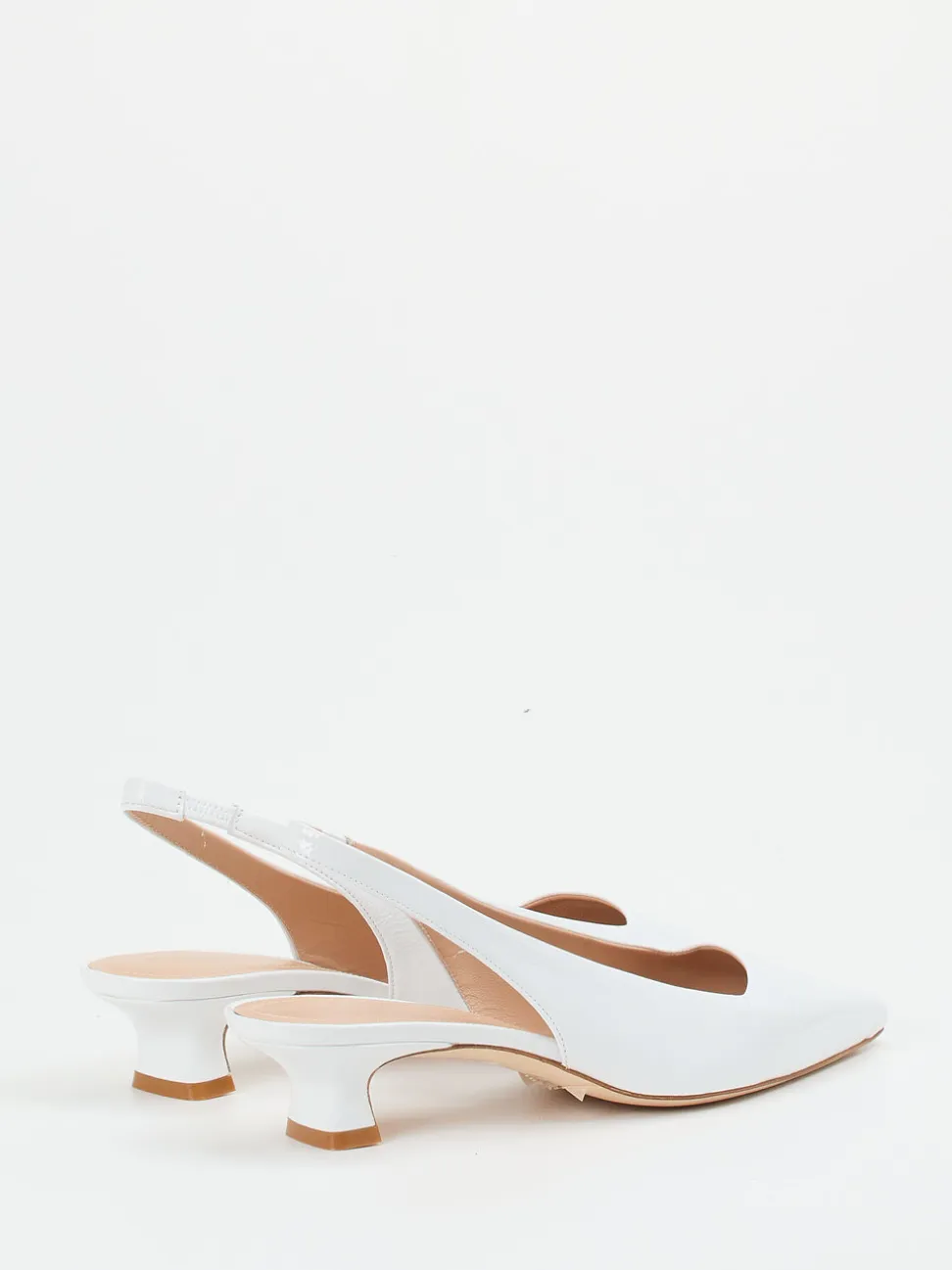 Andrea Puccini – Slingback-Pumps aus Lackleder Weiß