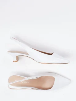 Andrea Puccini – Slingback-Pumps aus Lackleder Weiß