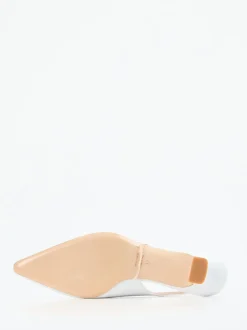 Andrea Puccini – Slingback-Pumps aus Lackleder Weiß