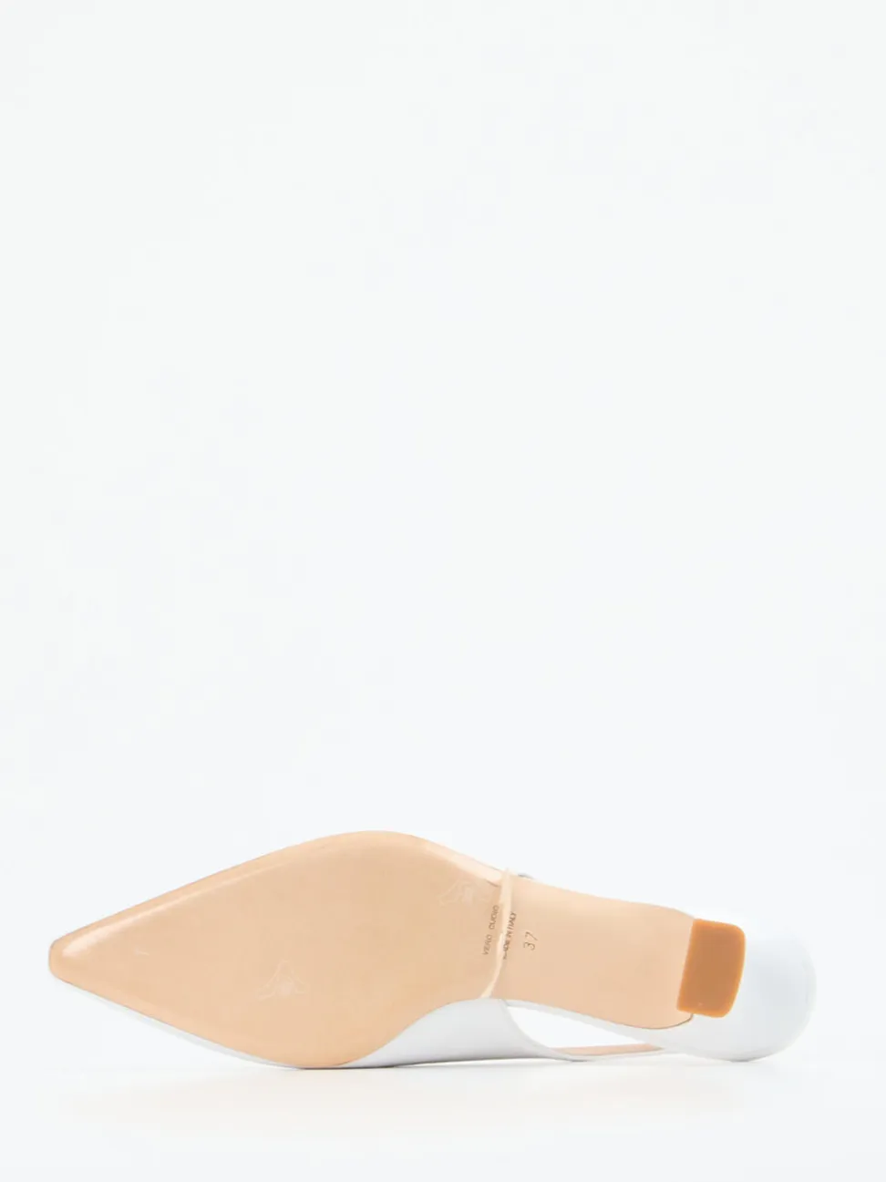 Andrea Puccini – Slingback-Pumps aus Lackleder Weiß