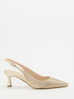 Andrea Puccini – Slingback-Pumps aus Metallicleder Gold