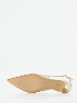 Andrea Puccini – Slingback-Pumps aus Metallicleder Gold
