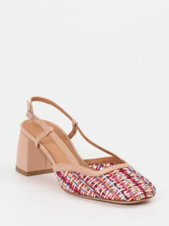 Andrea Puccini – Slingback-Pumps aus Flechtleder multi