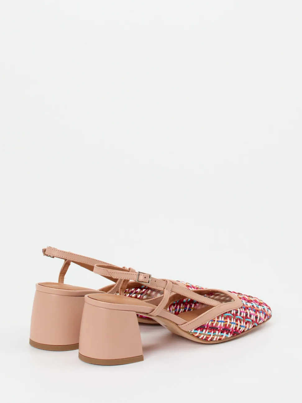 Andrea Puccini – Slingback-Pumps aus Flechtleder multi
