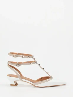 Andrea Puccini – Slingback-Pumps aus Lackleder weiß
