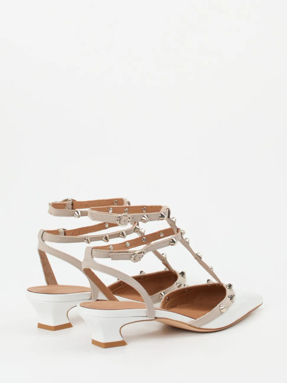 Andrea Puccini – Slingback-Pumps aus Lackleder weiß