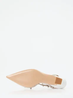 Andrea Puccini – Slingback-Pumps aus Lackleder weiß