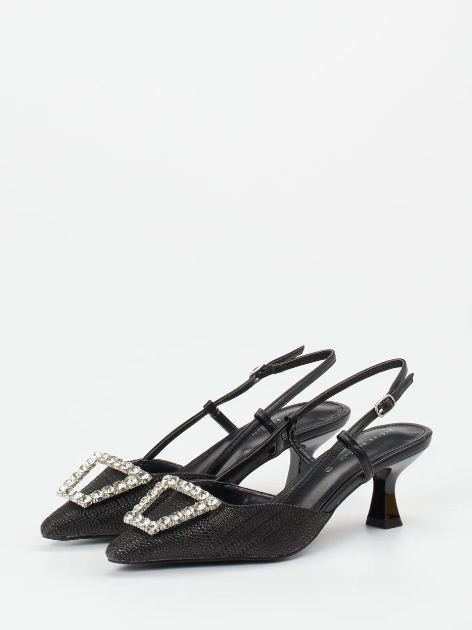 Andrea Puccini – Slingpumps aus Flechtleder schwarz