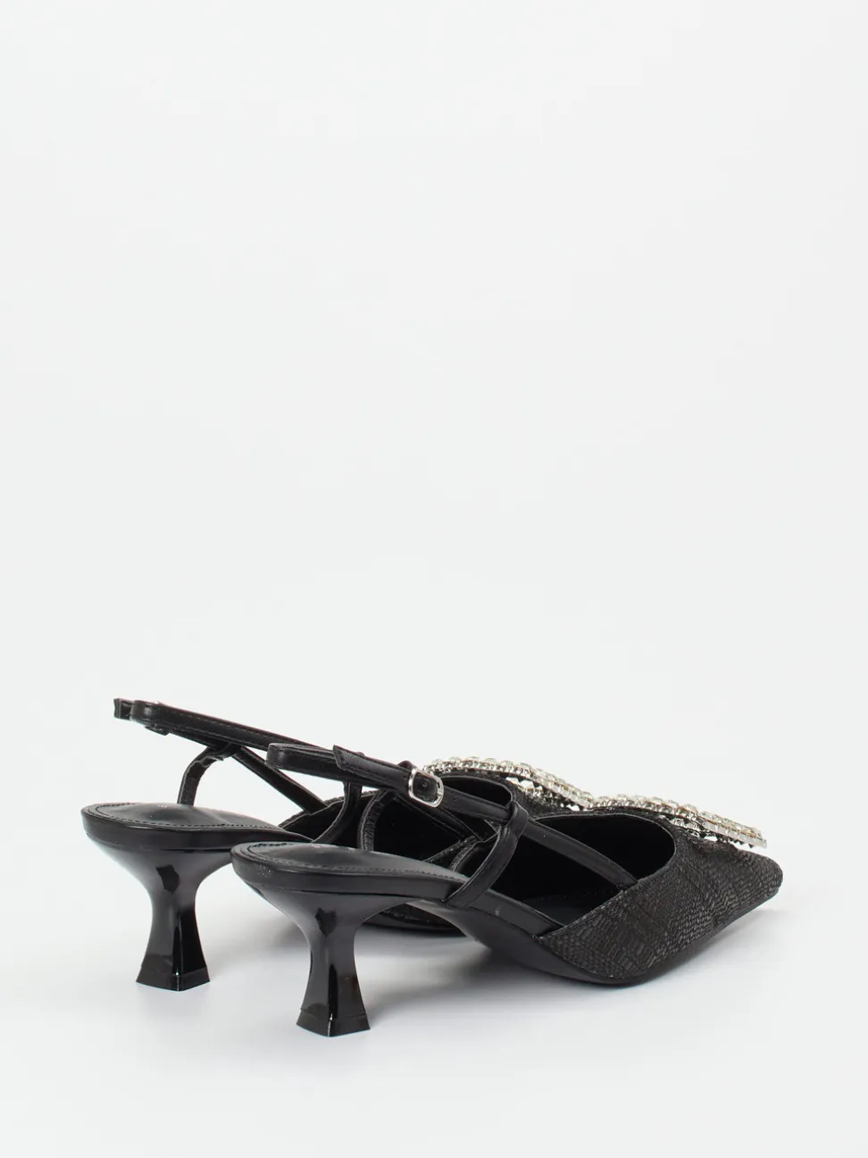 Andrea Puccini – Slingpumps aus Flechtleder schwarz