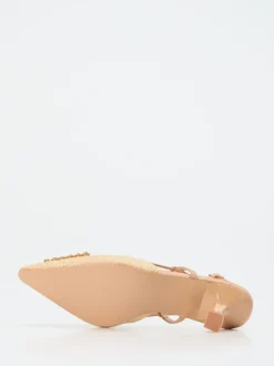 Andrea Puccini – Slingpumps aus Flechtleder beige