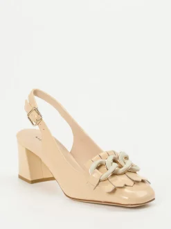 Andrea Puccini – Slingpumps aus Lackleder beige