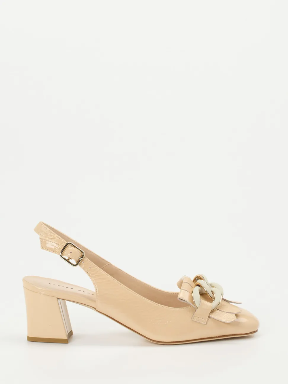 Andrea Puccini – Slingpumps aus Lackleder beige