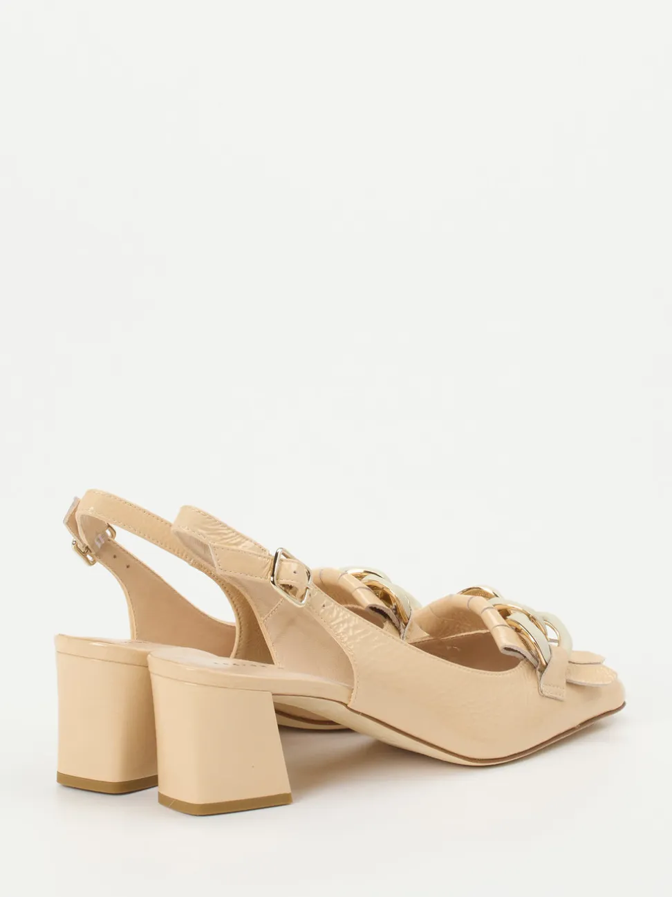 Andrea Puccini – Slingpumps aus Lackleder beige