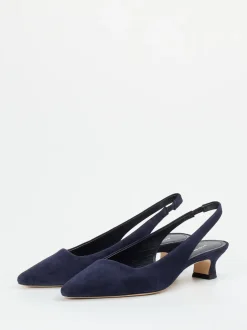 Andrea Puccini – Slingpumps aus Veloursleder Dunkelblau