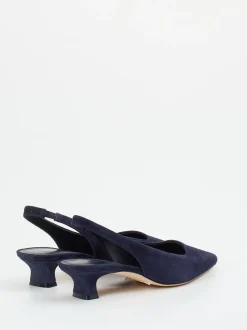 Andrea Puccini – Slingpumps aus Veloursleder Dunkelblau