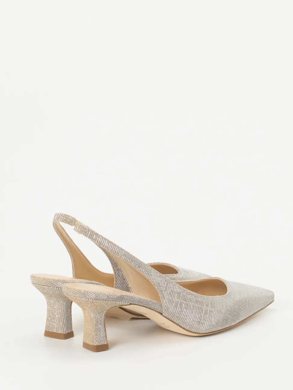 Andrea Puccini – Slingpumps aus Metallicleder champagner