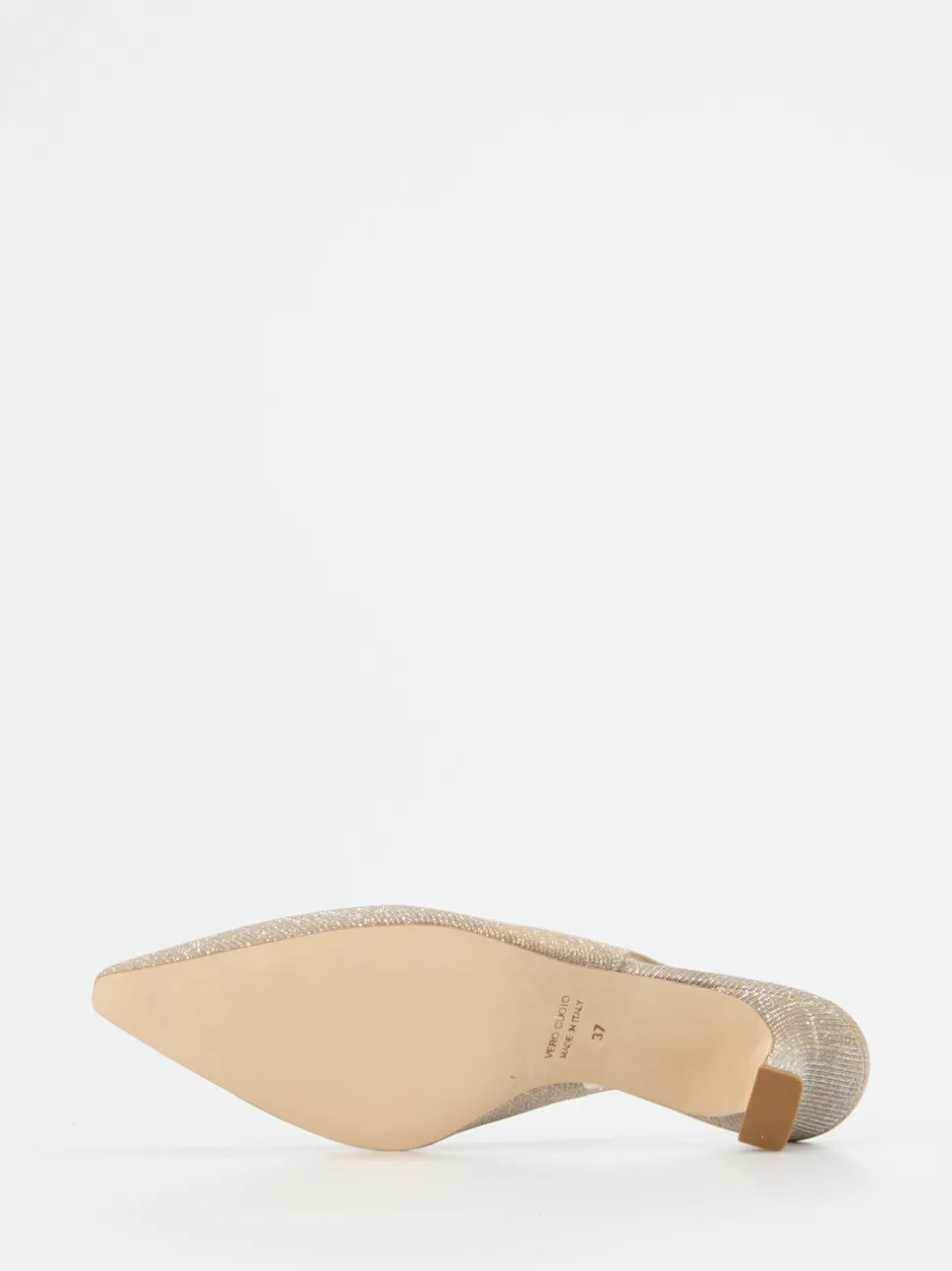 Andrea Puccini – Slingpumps aus Metallicleder champagner