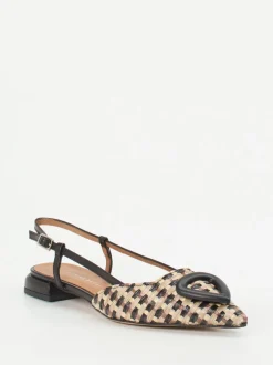 Andrea Puccini – Slingpumps aus Synthetik in Flechtoptik