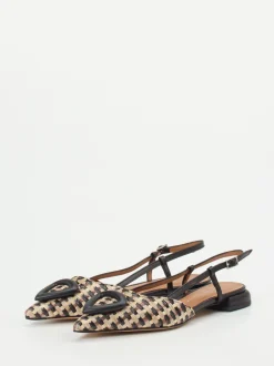 Andrea Puccini – Slingpumps aus Synthetik in Flechtoptik