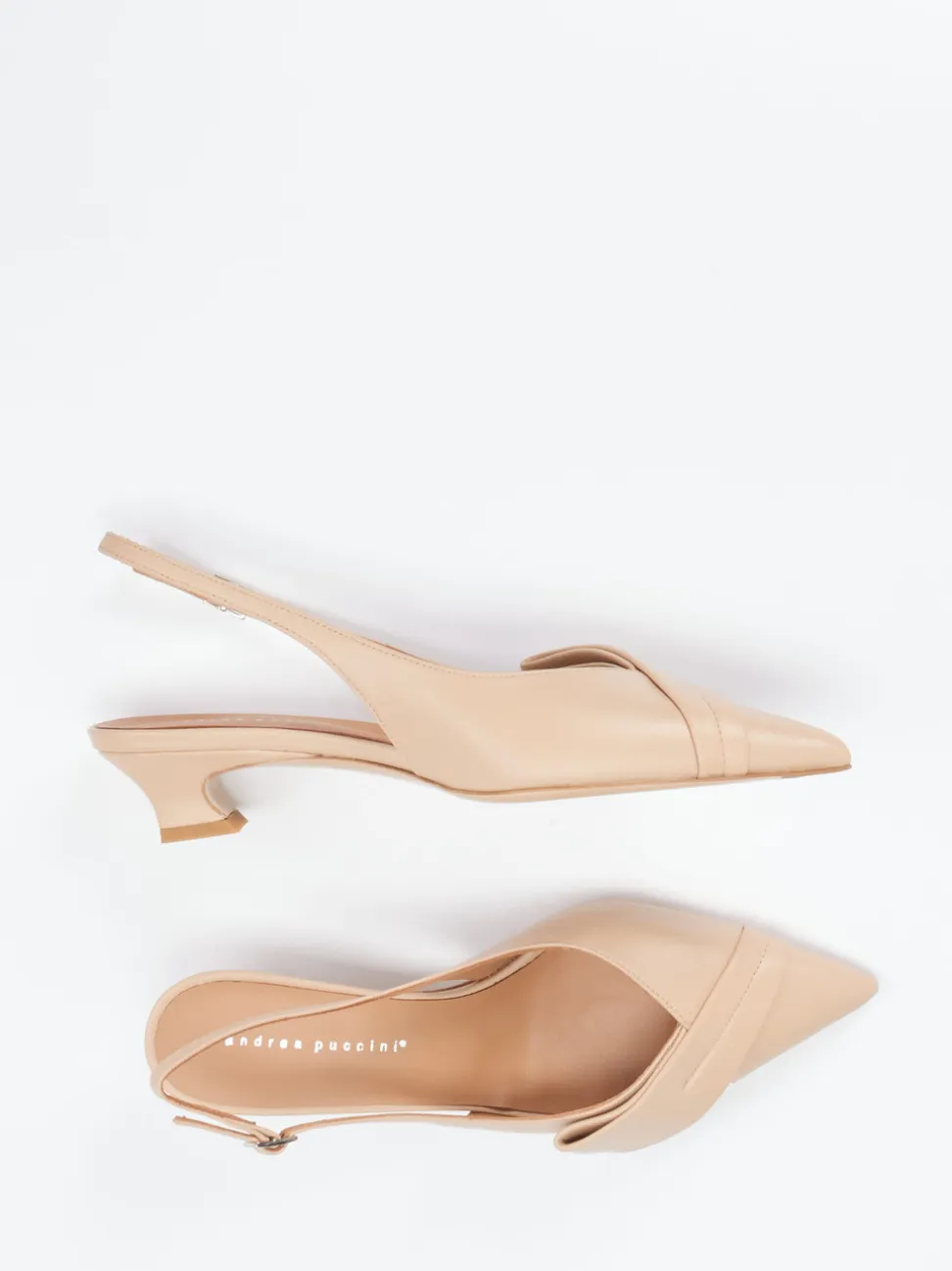 Andrea Puccini – Slingpumps aus Lammleder beige