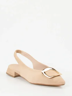 Andrea Puccini – Slingpumps aus Veloursleder Beige