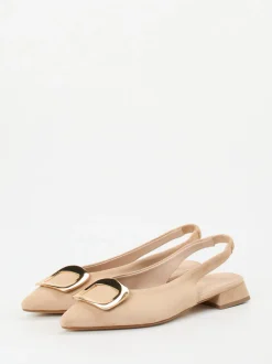 Andrea Puccini – Slingpumps aus Veloursleder Beige