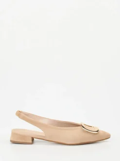 Andrea Puccini – Slingpumps aus Veloursleder Beige